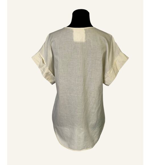 Valeria Mendizabal cream short sleeves tunic top size Medium - Picture 2 of 12